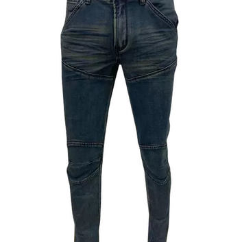 Темно-синие зауженные мужские джинсы 27149