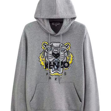 Серое интересное худи с вышивкой KENZO 27217