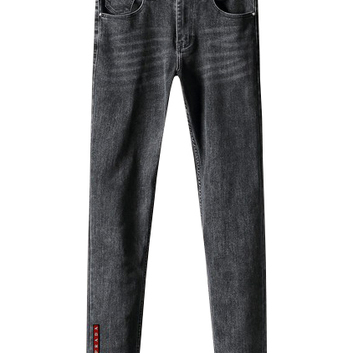 Темно-серые джинсы с нашивкой Prada 27326