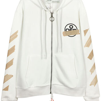 Белая хлопковая кофта на молнии Off-White 25481-1