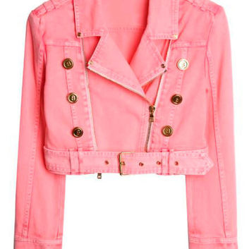 Розовая короткая куртка-пиджак Balmain 27396