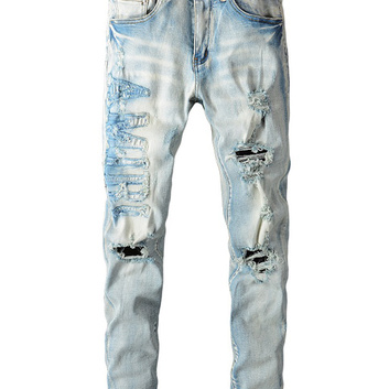Джинсы с рваной аппликацией Amiri 27450