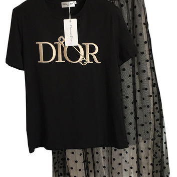Летний комплект юбка и футболка Dior 26178