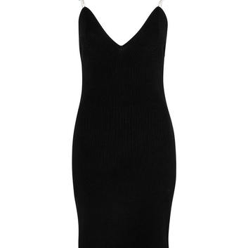 Женское облегающее платье черного цвета 27576