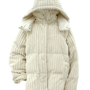 Белая женская куртка с капюшоном из велсофта 27715