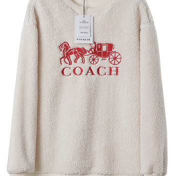 Белый свитер из эко-овчины Coach 27725
