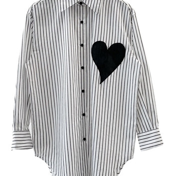 Женская полосатая рубашка с карманом “Сердце” 27726