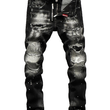 Потрепанные черные джинсы Dsquared2 27858