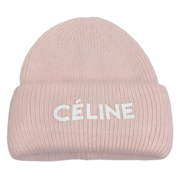 Теплая розовая шапка с надписью Celine 27866