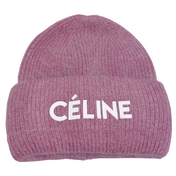Темно-розовая шапка с надписью Celine 27868