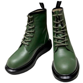 Зеленые теплые модные ботинки Alexander McQueen 27916