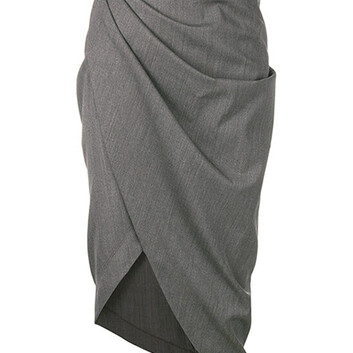 Асимметричная серая юбка с драпировкой Helmut Lang 26679-1