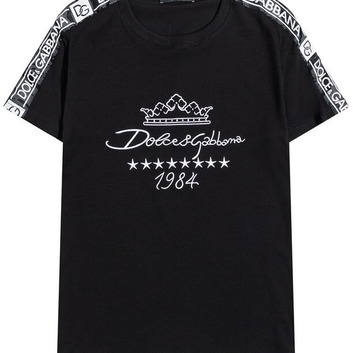 Черная футболка с лампасами и лого Dolce & Gabbana 15746-1