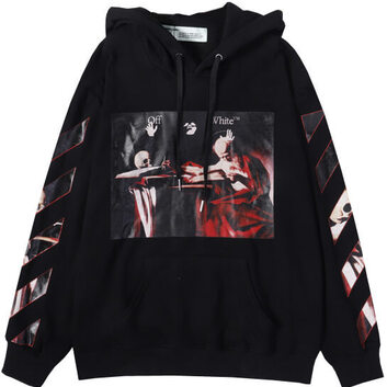 Черное худи унисекс с рисунком OFF-WHITE 27341-1