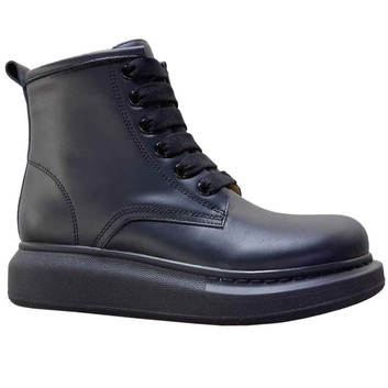Черные однотонные ботинки из кожи Alexander McQueen 28088