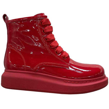 Красные лакированные ботинки Alexander McQueen 28092