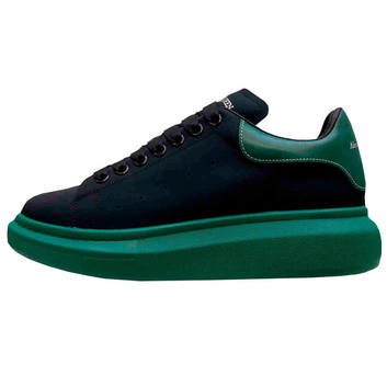 Черно-зеленые кожаные кроссовки Alexander McQueen 28096