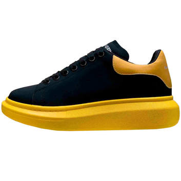 Черные кроссовки с желтыми вставками Alexander McQueen 28099