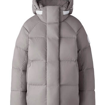 Теплый серый пуховик с лямками Canada Goose 28136