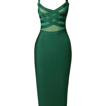 Шикарное зеленое платье Herve Leger 28147