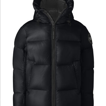 Черный пуховик с лямками Canada Goose 28139