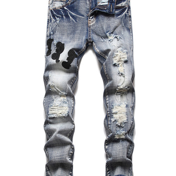Рваные мужские джинсы с аппликацией Amiri 28182