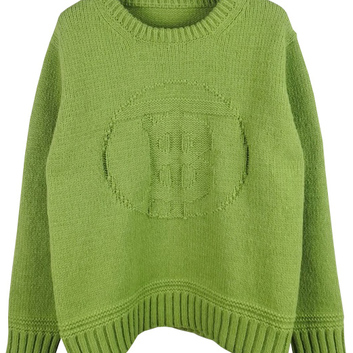 Яркий теплый свитер с логотипом бренда 28227