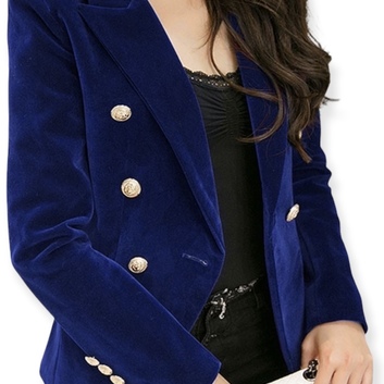 Велюровый синий пиджак 12432-2