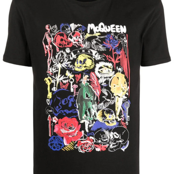 Футболка с ярким рисунком Alexander McQueen 28332