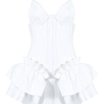 Необычное белое бандажное платье Herve Leger 26349-1