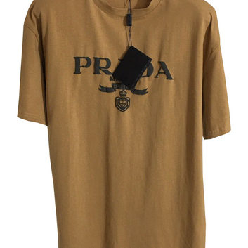 Комфортная футболка с надписью Prada 28358