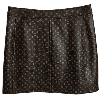 Кожаная юбка с принтом бренда Louis Vuitton 28363
