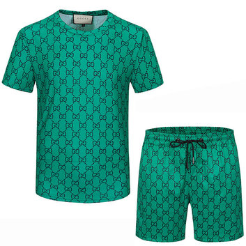 Зеленый комплект для мужчин шорты футболка 28562