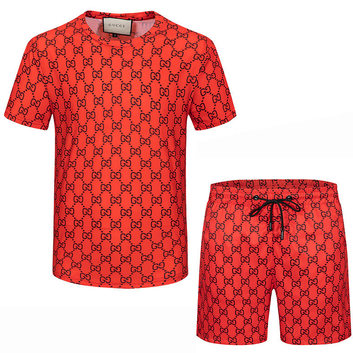 Красный комплект для мужчин шорты футболка 28563