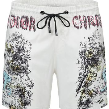 Пляжные шорты с рисунком и надписью Dior 28565