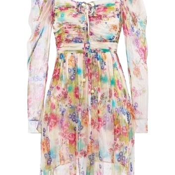 Шелковое платье с цветочным принтом Zimmermann 28787