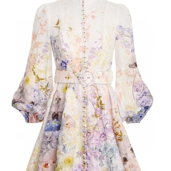 Нежное льняное платье с поясом Zimmermann 28788