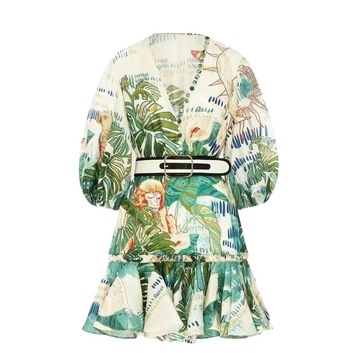 Летнее платье с поясом 28793