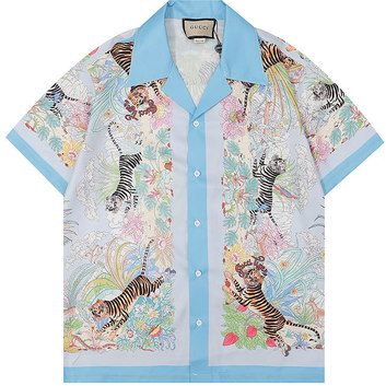 Мужская хлопковая рубашка шведка с принтом “Тигры” 28582