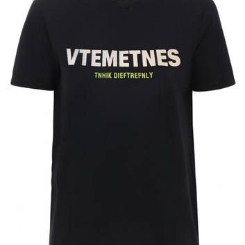 Хлопковая футболка с надписью VETEMENTS 28661