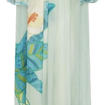 Воздушное шелковое платье макси 28814
