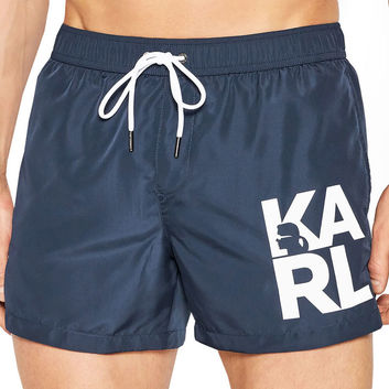 Темно-синие пляжные шорты Karl Lagerfeld 28951