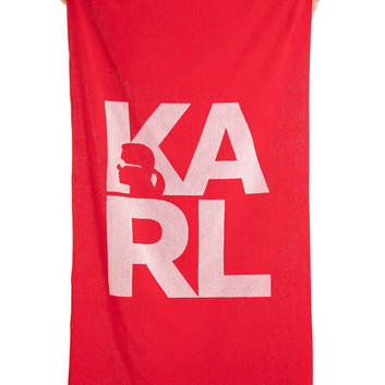 Пляжное полотенце красного цвета Karl Lagerfeld 28964