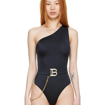 Слитный купальник на одно плечо Balmain 29087