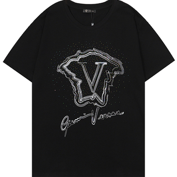 Натуральная футболка с рисунком Versace 29091