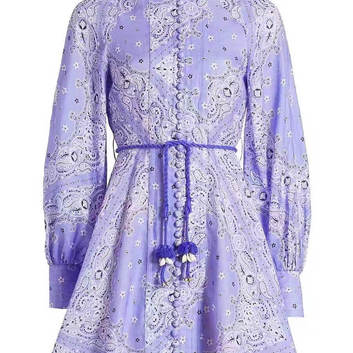 Лиловое льняное платье Zimmermann 29219