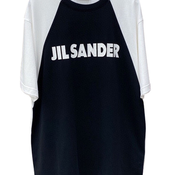 Футболка двухцветная с надписью Jil Sander 29349