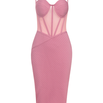 Розовое корсетное платье Herve Leger 29358