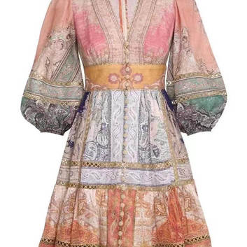Короткое льняное платье Zimmermann 29420