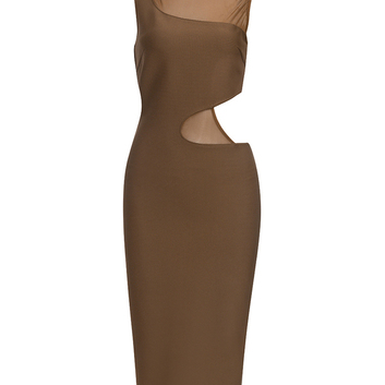 Коричневое платье Herve Leger 29366